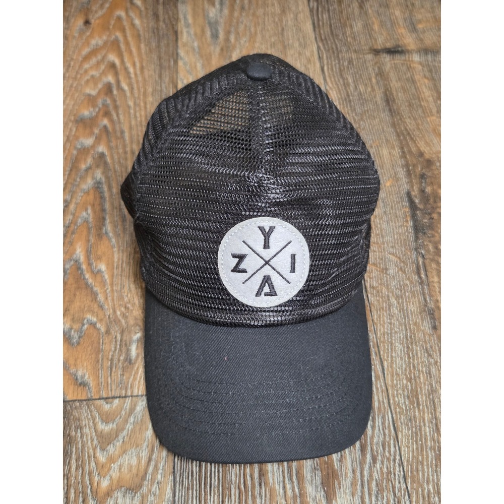 Zyia Active Black Trucker Hat Mesh Snapback Baseball Cap Unisex OS